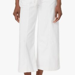 PAIGE Frankie Wide-Leg Belted White Ankle Jeans Size 2 (26) EUC