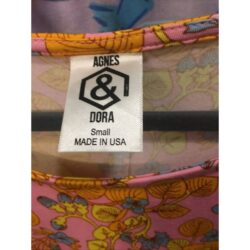Agnes & Doral Pink Floral Dress CottageCore Sleeveless Stretch Fit & Flare USA M