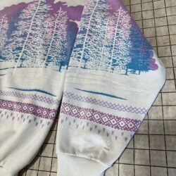 Vintage 80s Colorado All Over Print Sweatshirt Collared Womens One Size XL Pink