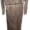 NEW NWT Mac Duggal Long Sleeve Beaded Column Gown In Mocha SIZE 12 MSRP $598 - Image 5