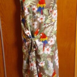 Rima MuMu Kaftan Wrap Maxi Parrot Hawaian Jimmy Buffet Beach Cover up Dress o/s