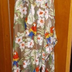 Rima MuMu Kaftan Wrap Maxi Parrot Hawaian Jimmy Buffet Beach Cover up Dress o/s