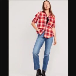 NWT Old Navy Loose Flannel Boyfriend Shirt