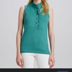 Tory Burch Lidia Ruffle-Placket Polo