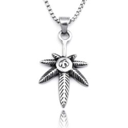 Retro small hemp leaf maple pendant necklace for women/men, N90201P192
