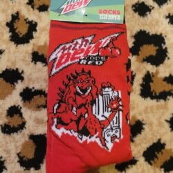 Mountain Dew Code Red Crew Socks NWT