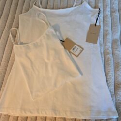 HALOGEN Cami White Tank Medium Set of 2 NEW!