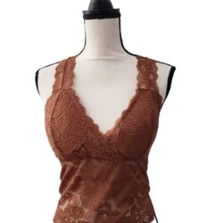 Kathy Lace Camisole Tank Brown Size L/XL NWT