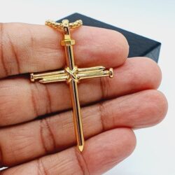 Stainless Steel Chain Cross Pendant Necklace , N90201P106