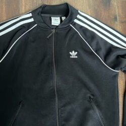 Adidas Women’s Size Small S Track Jacket Black 3 White Stripes Zip Up