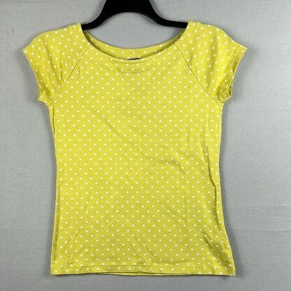 Lauren Ralph Lauren Womens Short Sleeve Tshirt Yellow Polka Dot Size Large
