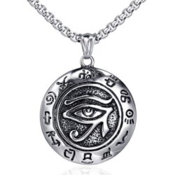 Egyptian eye of horus silver necklace, N90201P112