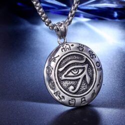 Egyptian eye of horus silver necklace, N90201P112