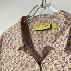Rock Flower Paper Tunic Top XL Boho Indian Block Print Button Up Blouse NEW