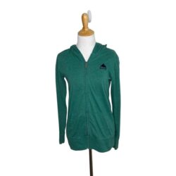 Burton Green Cotton Lightweight  Jacket Size Medium Hooded Full Zip Womens