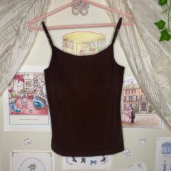 Comfiest Most Flattering MOD Dark Chocolate Brown Oscar De La Renta Lined Cami