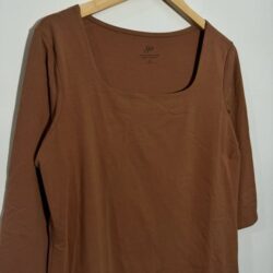 J. Jill Supersofr Square Neck Tee Top Neutral Size Large Petite