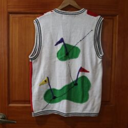 Belle Pointe Vintage Golfer Funky Sweater Vest 70s Large Fun Colorful