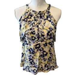 Parker 100% silk floral lace halter top