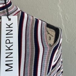 NWT! Minkpink Crop Long Sleeve Mock Turtle with Shoulder Cut Out