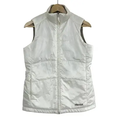 MARMOT reversible beige tan insulated puffer sleeveless outdoor vest top