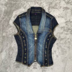 Vintage Y2K House Of Dereon Cropped Denim Vest