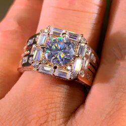 “Dainty Fever Glitter Zircon Chunky Wedding Luxury Ring for Man, MARR9187