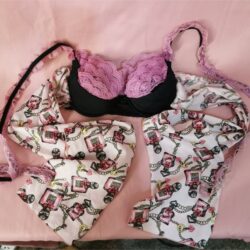 Mars Sugar Gloss Perfume Pattern Bra + Bow Lot Barbie Y2K Kawaii Gyaru Cosplay