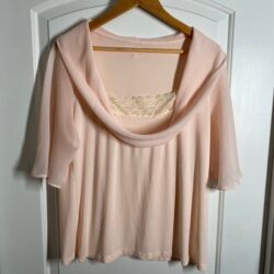 Soft Surroundings XL Pink/Peach Blouse Flutter Sleeve