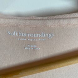 Soft Surroundings XL Pink/Peach Blouse Flutter Sleeve
