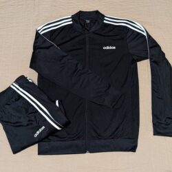 Adidas Track Suit Essentials 3 Stripes Tricot Jacket And Pants