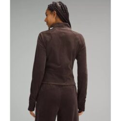 NWT Lululemon Scuba Track Jacket Velvet Cord Womens Espresso Brown Size 4