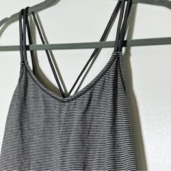 LULULEMON Breezy Tank Divided Stripe Heathered Light Grey/Dark Grey EUC
