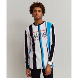 REASON Clothing Paris France Striped Long Sleeve Tee Shipping Only