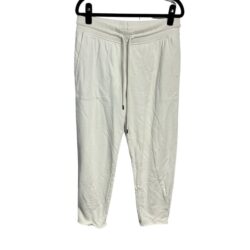 ATM Anthony Thomas Melillo Jogger Sweat Track Pants Crop Snap Ankle Cream White