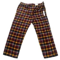 Goodfellow Mens Flannel Pajama Pants Pockets Lounge XXL Blue Red Gold Plaid