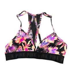 VSX Victorias Secret Sport Activewear Bra Ultimate Lightly Lined Tropical V-Neck