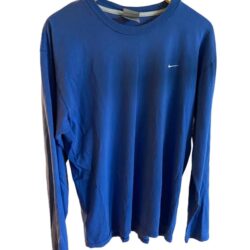 Nike Men’s Blue White XL Loose Fit Adjustment Long-Sleeved Shirt, 100% Cotton Shipping or Local Pickup
