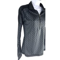Adidas Women S Compression Shirt Gray Black Long Sleeve 1/4 Zip Tech Fit Thumb
