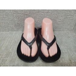 Vionic Dillon Women’s Size 9 Black Croc Thong Flip Flop Sandal Orthotic Comfort