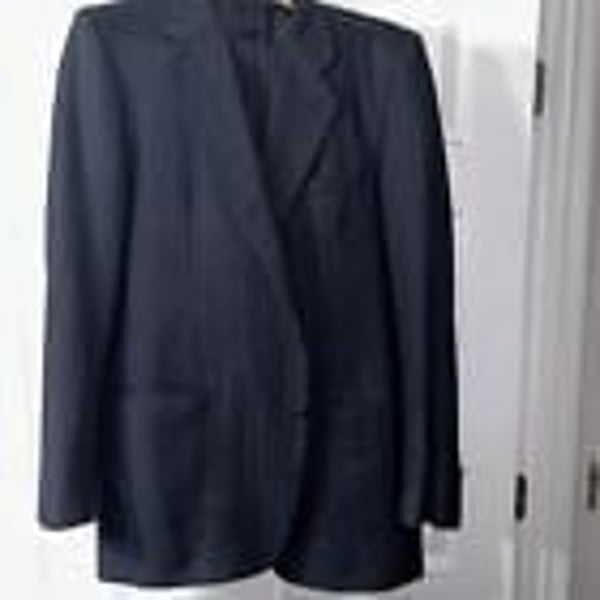 Hickey Freeman Men’s Pinstripe Navy Boardroom Wool Suit Sz 44L