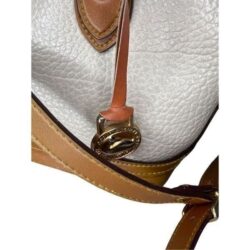 Vintage Dooney & Bourke Off White Domed Leather Handbag Purse