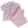 J Crew Pajama Set Mens XL Red White Cotton Poplin Stripe Preppy Nautical Notch