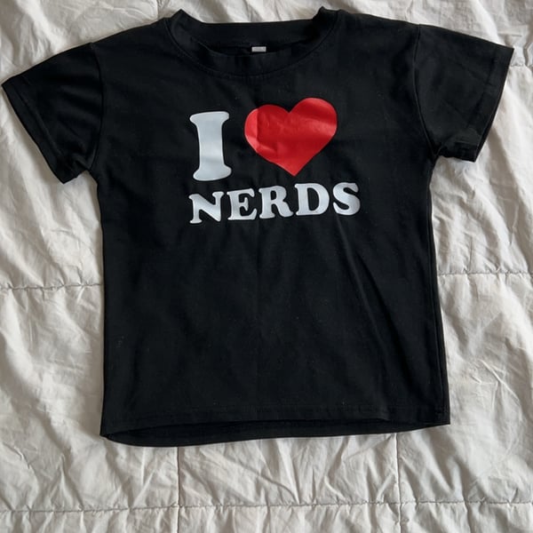 Black and red I heart Nerds t-shirt