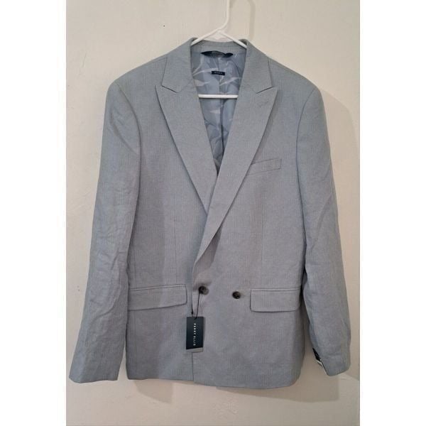 Perry Ellis Mens Size 40R Sport Coat Blazer Jacket Blue Gray NEW