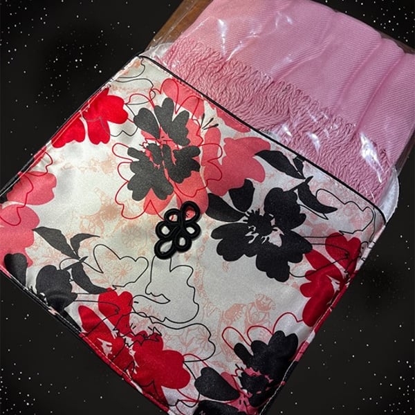 Vintage Mary Kay Satin Lingerie Exclusive Silky Cosmetic Bag with Pashima Shawl