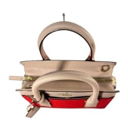 Kate Spade Women’s Red & Beige Colorblock Saffiano Leather Satchel