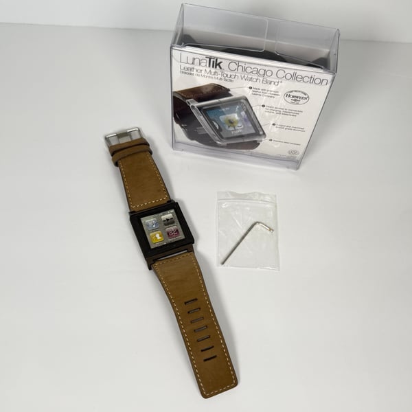 LunaTik Multitouch Watch Leather Band Brown for iPod Nano 6th Generation