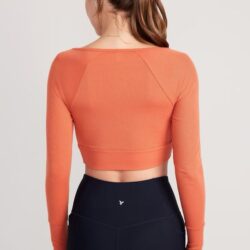 Rib-knit cropped shrug top