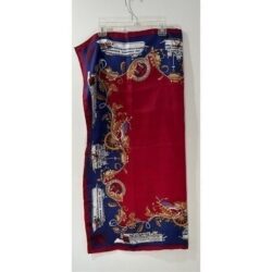 Mississippi Queen 100% silk scarf red blue white gold size 33”   #33-1255